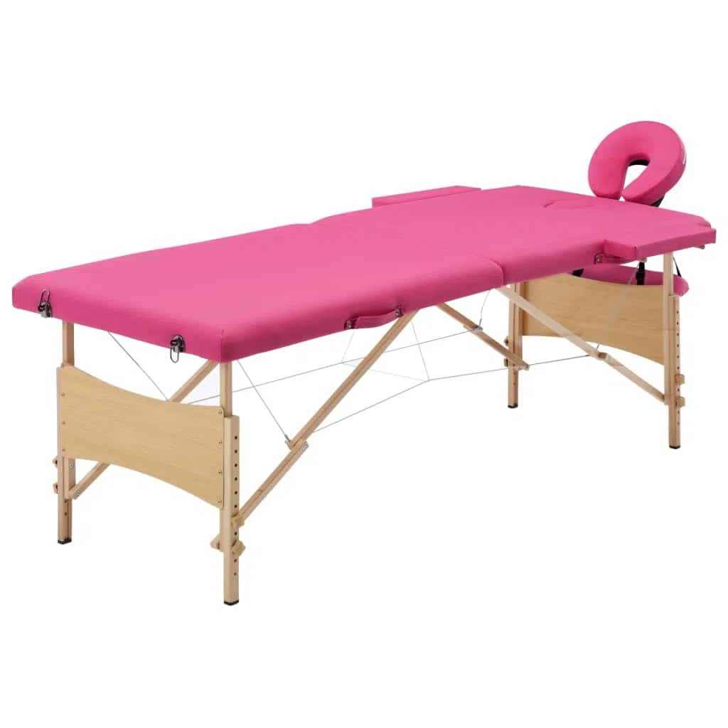 Gecheer Lettino Massaggio a 2 Sezioni, Pieghevole con Altezza Regolabile 59–81 cm, Ecopelle PVC e Legno di Faggio, Cuscino in Schiuma 30 mm, per Professionisti e Principianti