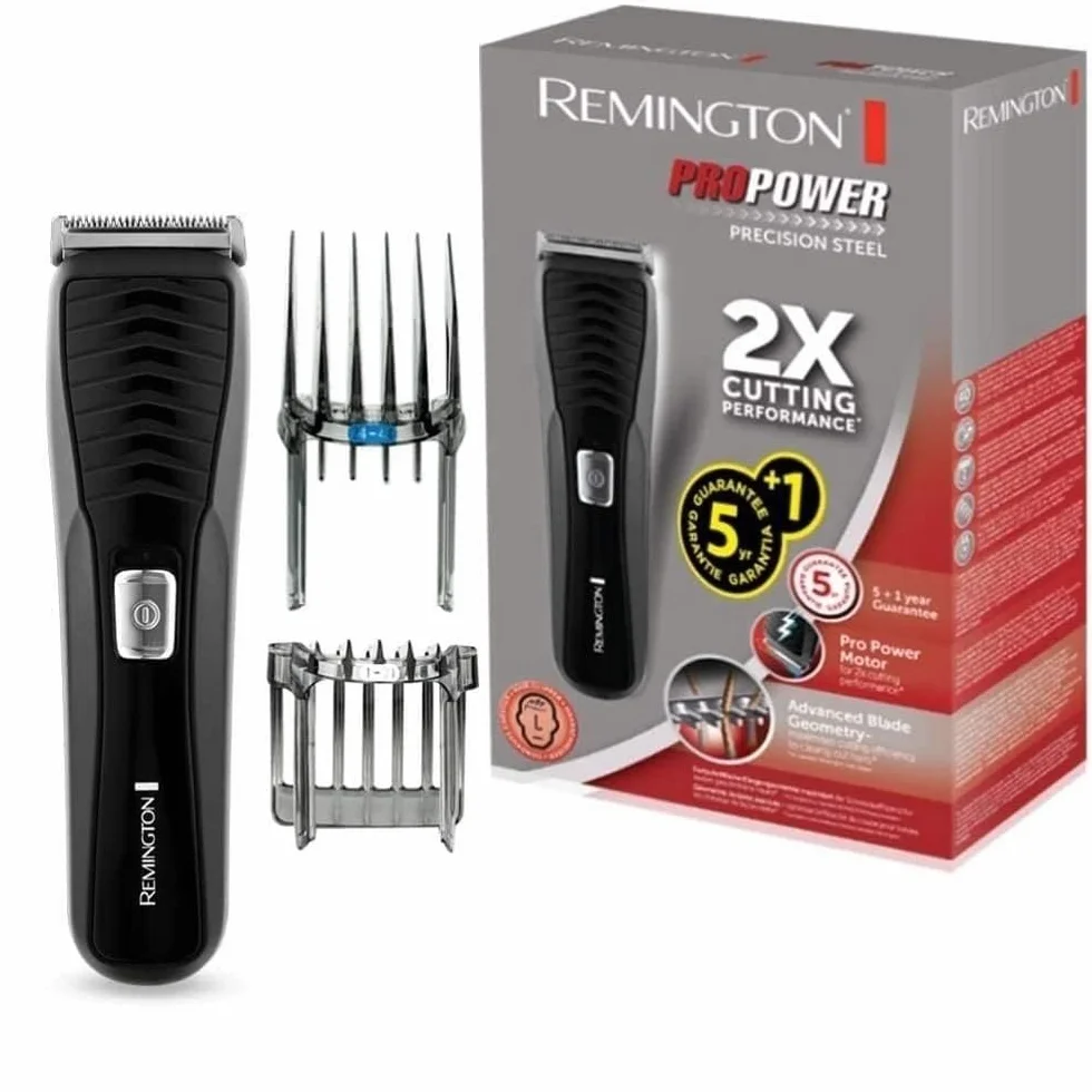 Remington Tagliacapelli - Lame in Acciaio Inox - Indicatore di carica LED, 17 impostazioni di lunghezza + 2 pettini accessori, funzionamento a rete-batteria, litio, Tagliacapelli ProPower HC7110