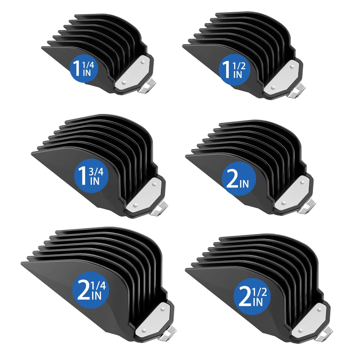 Set di accessori per rasoio Wahl Magic Clip, set con 6 lunghezze di taglio 32/38/44/51/57/64 mm, accessori per tagliacapelli e rasoio (10, 12, 14, 16, 18, 20, nero)