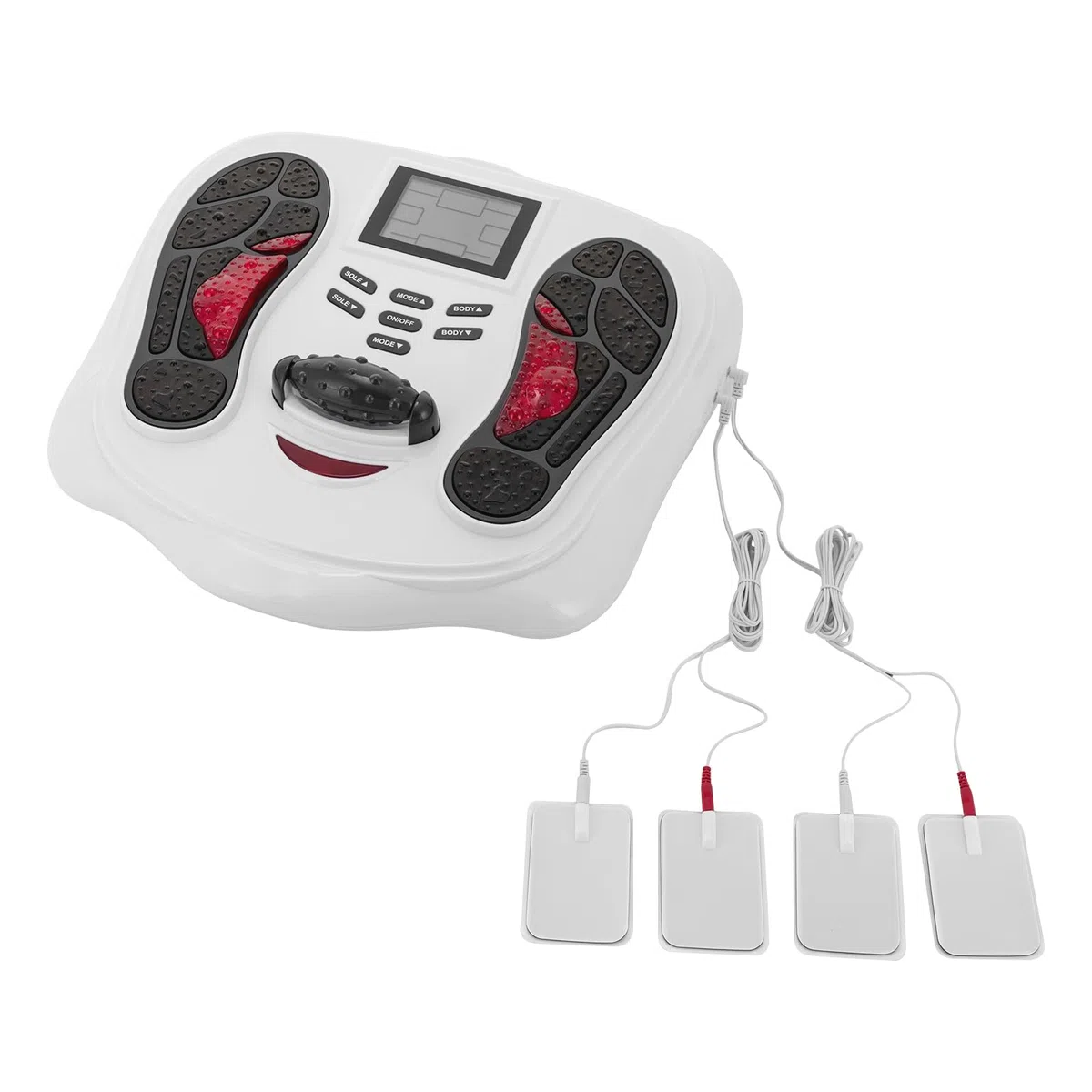 Massaggiatore elettrico per piedi con infrarossi e 25 tecniche di massaggio, 99 livelli, stimolazione del punto di agopuntura, telecomando, 4 elettrodi per tutto il corpo, spegnimento automatico