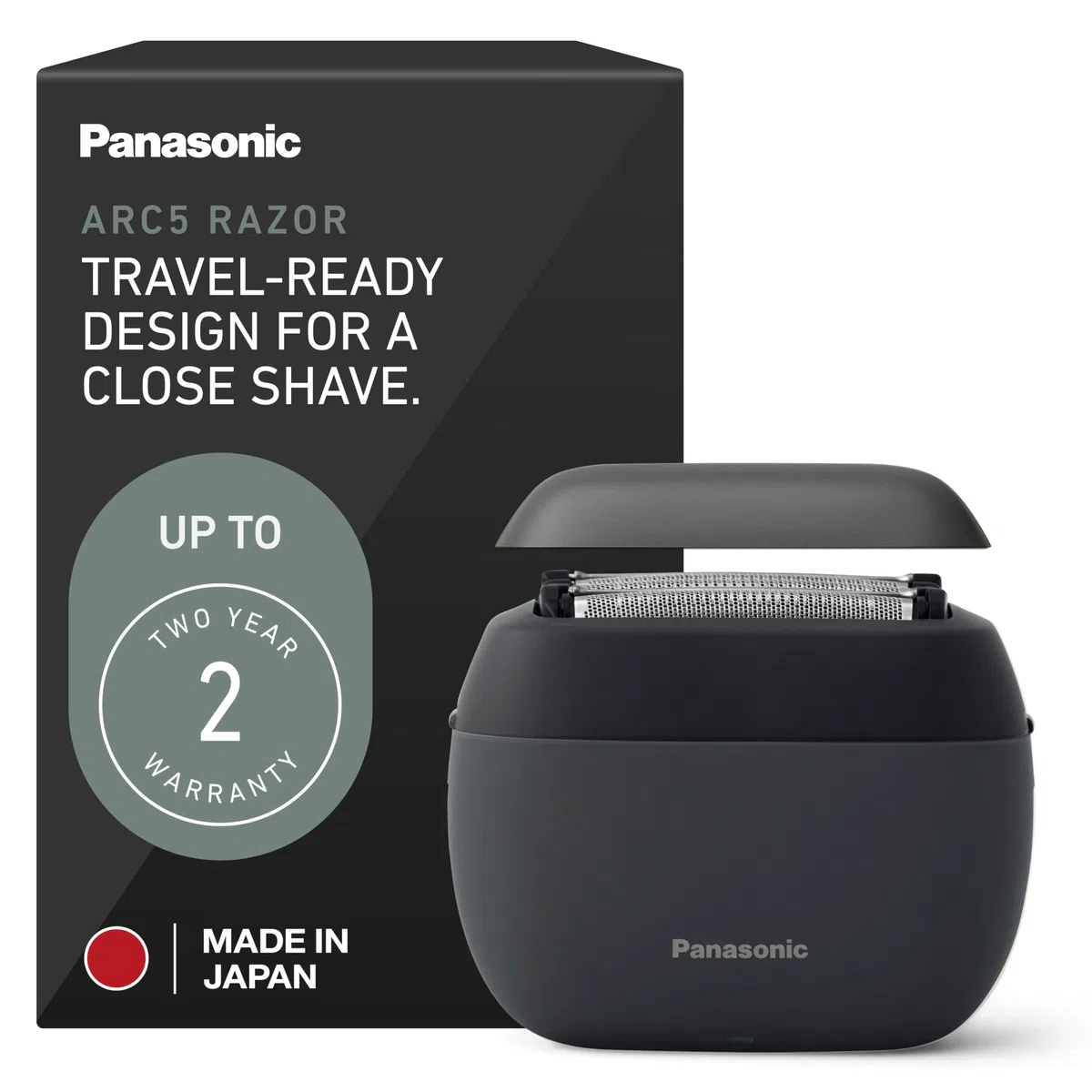 Panasonic ARC5 ES-PV3A-K Rasoio elettrico palmare compatto di lusso con sistema di taglio a 5 lame e ricarica USB-C, Wet/Dry